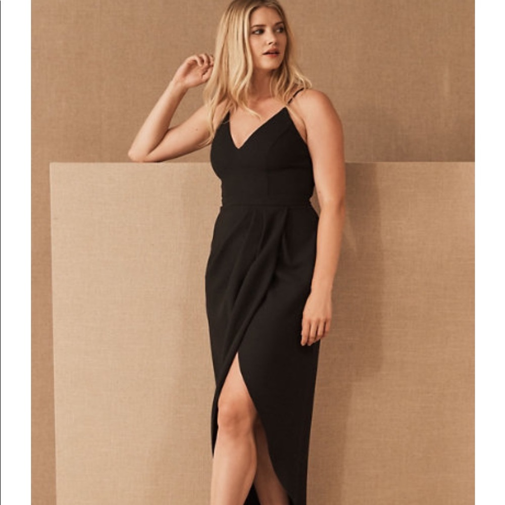 BHLDN Caron V-neck Crepe dress